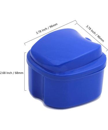 Retainer Case Portable Denture Box Easy-Clean Orthodontic Case Dental Braces Storage for Invisible Aligner False Teeth Container Mouth Guard Case Retainer Cleaner Holder (Dark Blue) - Buy Online on SooperMarket.com
