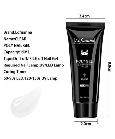 Lofuanna Poly Nail Gel Extension Kit - 4Pcs Clear Builder Gel for Professional DIY Nails - Buy Online on SooperMarket.com
