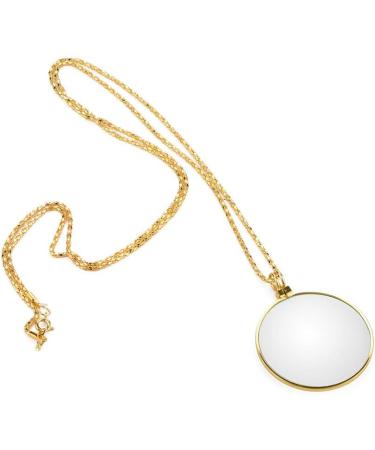 Magnifier Pendant Necklace 5X Monocle for Eye Costume Mini Magnify Glass Reeding Decorative Necklace for Library Reading Jewelry Crafts Needlework (gold) - Buy Online on SooperMarket.com