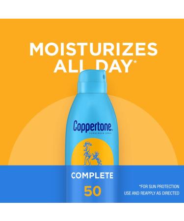 Coppertone COMPLETE SPF 50 Sunscreen Spray Pack - Water Resistant, Lightweight Moisturizing Formula - 5.5 Oz (Pack of 3) - Buy Online on SooperMarket.com