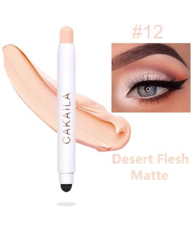 Go Ho Matte Cream-to-Powder Eyeshadow Stick 2 in 1 Pencil Crayon Eye Brightener - Waterproof, Smooth Application - 12 Desert Flesh - Buy Online on SooperMarket.com