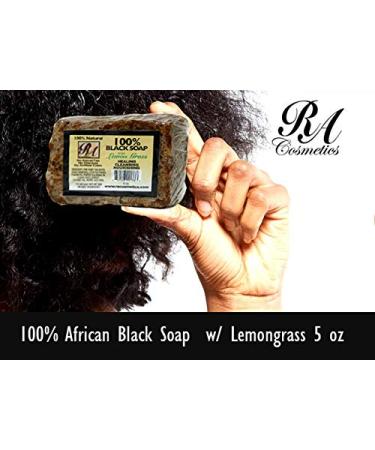 RA Cosmetics 100% Black Soap with Lemon Grass - Natural Skin Care 5 oz | Buy Internationally - Buy Online on SooperMarket.com