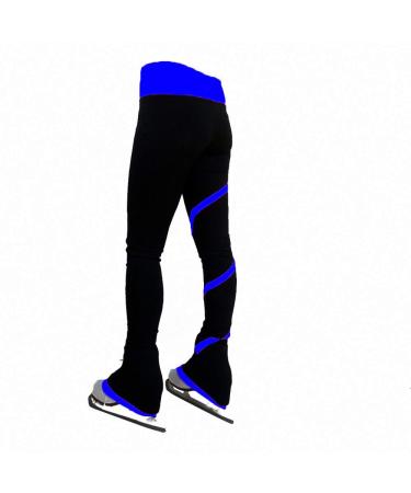 Figure Skating Pants Girl's Ladies Skating Pants Figure Skating Training Suits Plus Velvet Pants 4-6 Years Lake Blue