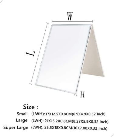 Buy ZCOOOOOOOL Large Portable Super HD Makeup Mirror - 10x7 Inches Multi-Stand Freehand/Handheld/Tabletop Foldable Super Large White - International Shipping - Buy Online on SooperMarket.com