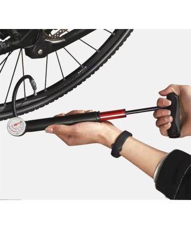 Portable High Pressure Air Pump with Gauge for Soccer, Basketball, Volleyball | Compact Hand Inflator for Cycling - Presta/Schrader Compatible - Black - Buy Online on SooperMarket.com