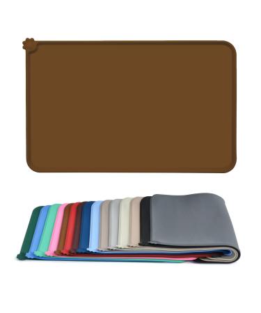 AUDWUD Silicone waterproof dog and cat pet feeding mat anti-slip pet bowl mat pet feeding mat 61 x 41 cm brown