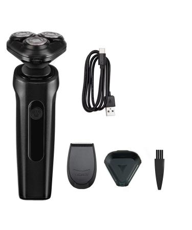 Men Electric Shaver IPX7 Waterproof Washable Razor Rotary Shavers for Thick Beard Mens Electric Shavers Black