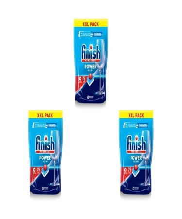 Finish Power All in One Dishwasher Tablets | Scent : Regular | Size: Total 75 Dishwasher Tabs |for Sparkling Clean 1st Time (Pack of 3)
