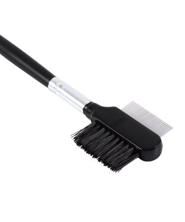 Double Head Eyelash Eyebrow Brush - 2 in 1 Metal Comb & Wood Handle for Ultimate Makeup Grooming - Buy Online on SooperMarket.com