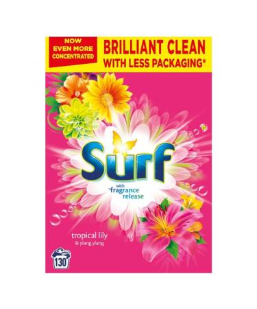 Surf Tropical Biological Cleaning Fabric Solution Washing Powder For Clothes Bulk Pack - Suitable for Cold and Hot Washes - 130 washes - By Shop 4 Less
