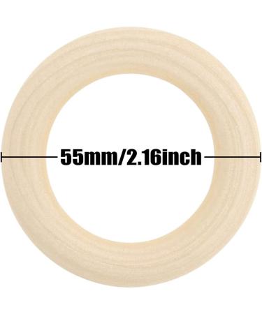 20PCS Natural Wood Rings for Crafts - Macrame DIY Wooden Rings 55mm/2.2inch - Buy Online on SooperMarket.com