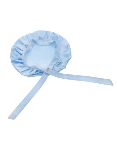 Healeved 1pc Soft Silk Adjustable Hair Tie Silk Bonnets Silk Hair Wrap Shower Hat Cap Silk Bonnet for Sleeping Silk Hat Elastic Sleeping Cap Sleep Cap Elastic Night Sleep Cap Care 32X22cm Blue