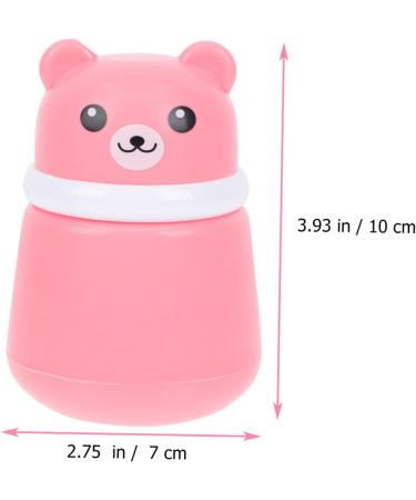 PLAFOPE 2pcs Bear Powder Puff Box | Travel Baby Powder Container Set - Pink | Food Grade PP | Baby Powder Lotion, After-Bath Powder, Sponges | 10X7CM - Buy Online on SooperMarket.com