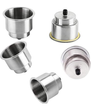Stainless Steel Boat Cup Holder Inserts (5 Pack) - Marine/RV Camper Drink Holder with Drain - Lucky Seven - Buy Online on SooperMarket.com