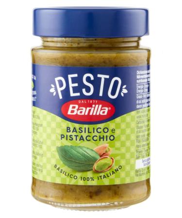 Barilla Pesto Basilico e Pistacchio Pesto with Basil and Pistachio from Sustainable Agriculture 190 g Italian Sauce Gluten Free