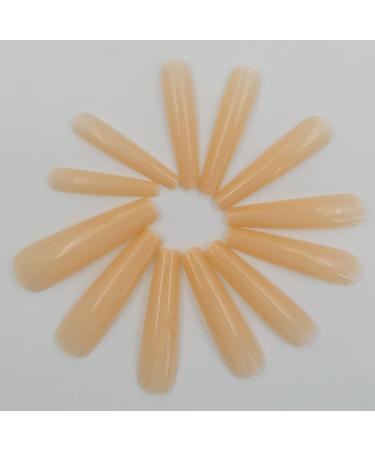 LuckForever 120pc XL Beige Coffin False Nails - Extra Long Ballerina Nail Art Tips - Buy Online on SooperMarket.com