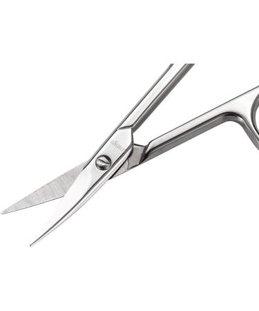 LIVINGO Premium Stainless Steel Manicure Scissors - Multi-purpose Cuticle Pedicure Kit for Nails, Eyebrows, Eyelashes, and Dry Skin - 3.5 inch Curved Blade - A-silver - Buy Online on SooperMarket.com