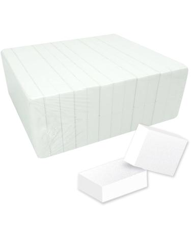 Maryton Nail Buffer Mini Block File 100/120 Grit Disposable Bulk 130 Count (White)