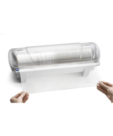 Tablecraft Film Wrapper Film Dispenser, Kenkut Single Roll of Plastic Food Cling Wrap and Aluminum Foil Holder, Slide Cutter, Heavy Duty Foodservice Restaurant Kitchen