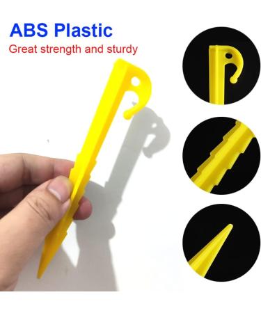 JZTang 12 Pcs 5.7 inch Yellow Plastic Tent Stakes - Heavy Duty Serrated Edges for Camping, Outdoor, Garden - 5.9 inch Style 1 - Buy Online on SooperMarket.com
