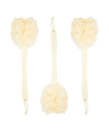 Long Handled Loofah Back Scrubber, Exfoliating Body Sponge for Shower, Bath (18 in, 3 Pack)