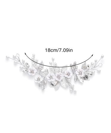 GORAIS Silver Crystal Wedding Hair Vine Bridal Headband for Women - Floral Bride Hair Accessories - Buy Online on SooperMarket.com
