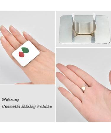 Professional 1PC Nail Art Palette Ring - Stainless Steel Color Mixing Palette for DIY Nail Designs | Handsfree Rectangle Makeup Tool - Buy Online on SooperMarket.com