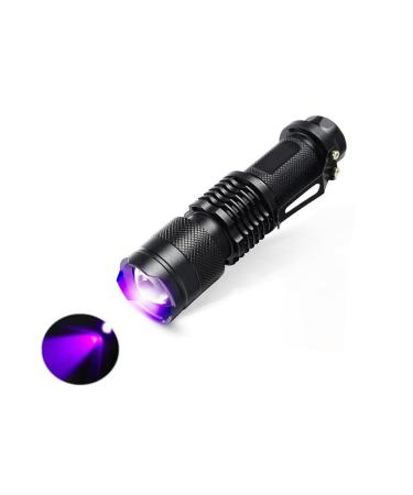 LED UV Flashlight Black Light UV LED Flashlight 395nm Pet Urine Stain Detector Spot Detector on Clothes Carpets or Rugs 1 pack