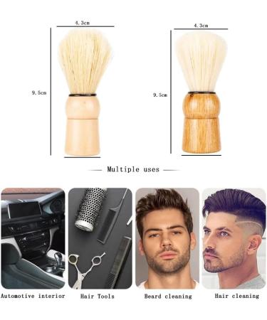 KINDOYO Neck Duster Brush - Professional Barber Hairdressers Brush Soft Hair Sweep Cleaning Brush with Wooden Handle for Barber Shop Household Style 2 - Buy Online on SooperMarket.com