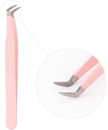 Tweezers for Eyelash Extension Professional Eyelash Tweezers for Single 2D 3D Eyelash Extension(Rounded Corners) 1 count (Pack of 1) Pink - Buy Online on SooperMarket.com