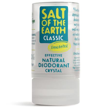 Salt of the Earth - Natural Deodorant Crystal Classic - Effective Crystal Deodorant Fragrance Free Vegan cruelty Free - Suitable for Women Men and Kids - 90g Crystal Classic 90 g (Pack of 1)