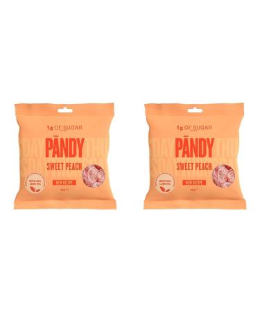 PANDY Candy SWEET PEACH - Gummy Candies Bag Only 1g Sugar & 80 Calories 1x50g (Pack of 2) Sweet Peach 50 g (Pack of 2) 1x50g