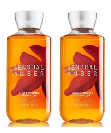 Bath & Body Works Sensual Amber Shower Gel 10 Oz SET of TWO