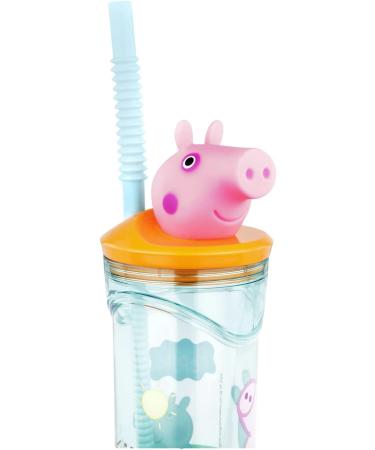 Peppa Pig Drinking Cup with Straw & 3D Figure - 360ml BPA-Free Kids' Cup for Boys & Girls - Buy Online on SooperMarket.com