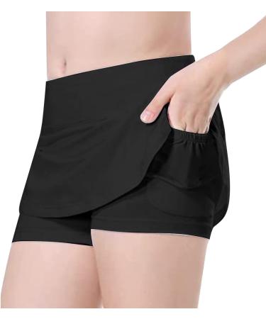 Beehong Toddler Kids Girls Black Sports Shorts with Pockets | Size 6-7 Years - Buy Online on SooperMarket.com