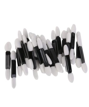 Eye shadow stick 50pcs Disposable Double Ended Sponge Eye Shadow Applicators Dual Sided Eyeshadow Brush Sponge Tipped Oval Makeup Applicator Black Handle