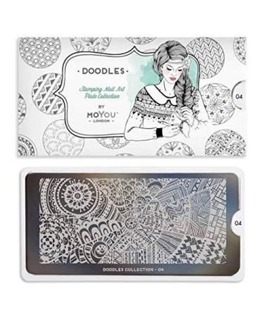 MoYou-London Stencil Doodles Collection 04 - Creative Nail Art Designs for International Shipping - Buy Online on SooperMarket.com
