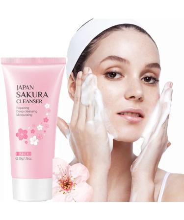 Face Sakura Cleanser Deep Cleaning Foaming Cream Repairing Deep Cleansing Moisturzing Balance Oil Water