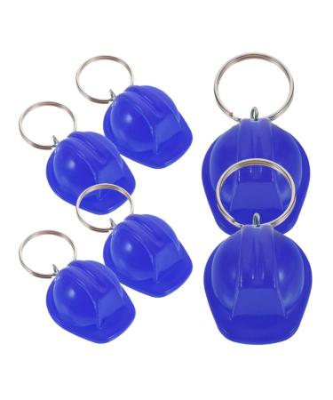IMIKEYA Construction Hat Keychain 6pcs Mini Helmet Key Rings Safety Helmets Hard Hats Pendant Charms Construction Party Favors Blue