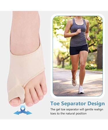 Silicone Hallux Valgus Corrector and Toe Separator - Bunion Orthopedic Corrector Set with Toe Correction Belt for Day and Night Wear - Buy Online on SooperMarket.com