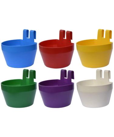 Supa Poultry Cage Cups / Galley Cups / Aviary Cups Pack of 12 Suitable For Both Food Grit Or Water Includes Integral Hook So The Cups Can Be Hung From The Cage Mesh Made In The UK Single