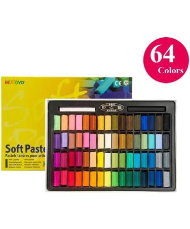 MUNGYO Non Toxic Square Chalk Soft Pastel 64 Pack Assorted Colors - B441R078-7003A - Buy Online on SooperMarket.com