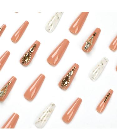 Long Coffin Press on Nails 3 Pack (72 PCS) with Glue Sticker and File - Full Cover Fake Nails for Women, Girls, Teens - Purple Pink Blue Ballet False Nails - Buy Online on SooperMarket.com