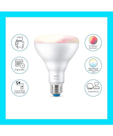 WiZ Connected Color 60W BR30 Smart WiFi Light Bulb  16 Million Colors  Compatible with Alexa and Google Home Assistant  No Hub Required  1 Bulb BR30 Color 1 Count (Pack of 1) - Buy Online on SooperMarket.com