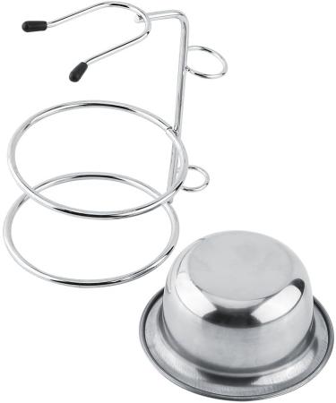 Dekaim Stainless Steel Shaving Brush Stand & Soap Dish Bowl | Manual Razor & Shaving Brush Holder | Premium Silver Shaving Accessories - Buy Online on SooperMarket.com