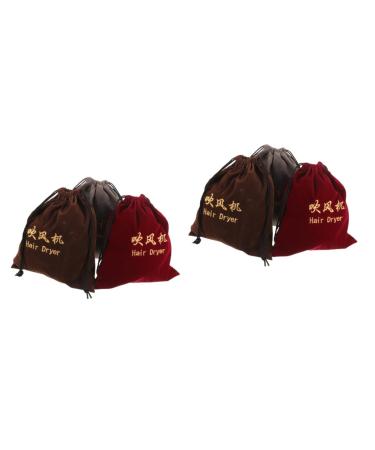 Healeved 6 Pcs Hair Dryer Storage Bag Travel Hair Dryer Blow Dryer Bag Drawstring Fabric Wine Bag