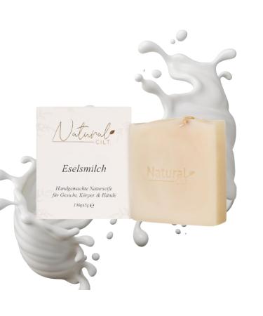 Natural Cilt Done milk soap - 100% natural soap - without questionable ingredients - certified - handmade - shower soap for all skin types - shower gel - Natural food metics donkey milk 100 g (1 Pack)