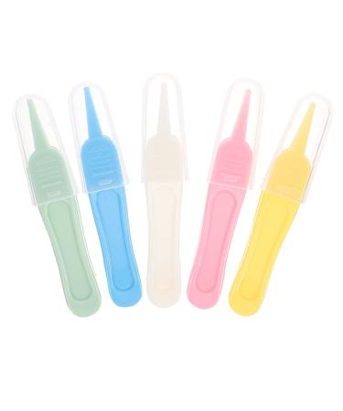Healvian Baby Nose Tweezer Safe Nose Cleaning Clip Ear Wax Removal Pick Nipper Infant Booger Remover for Baby Infant Ear Nose Booger Navel Tool 5pcs