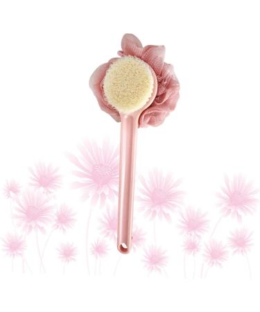 Healeved Bath Scrubber - Pink Handle Bath Brush Shower Sponge - Buy Online on SooperMarket.com