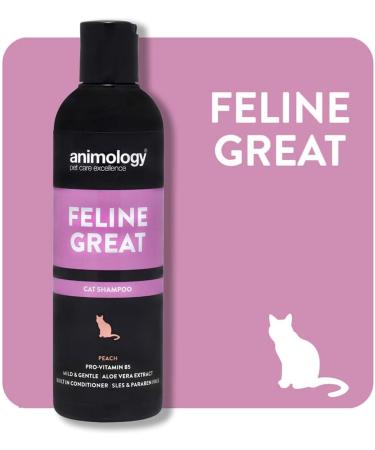 Animology Feline Great Cat Shampoo 250ml - Gentle Peach Fragrance - Skin-Friendly Cat Care - 2 Pack for Clean Healthy Fur - Buy Online on SooperMarket.com